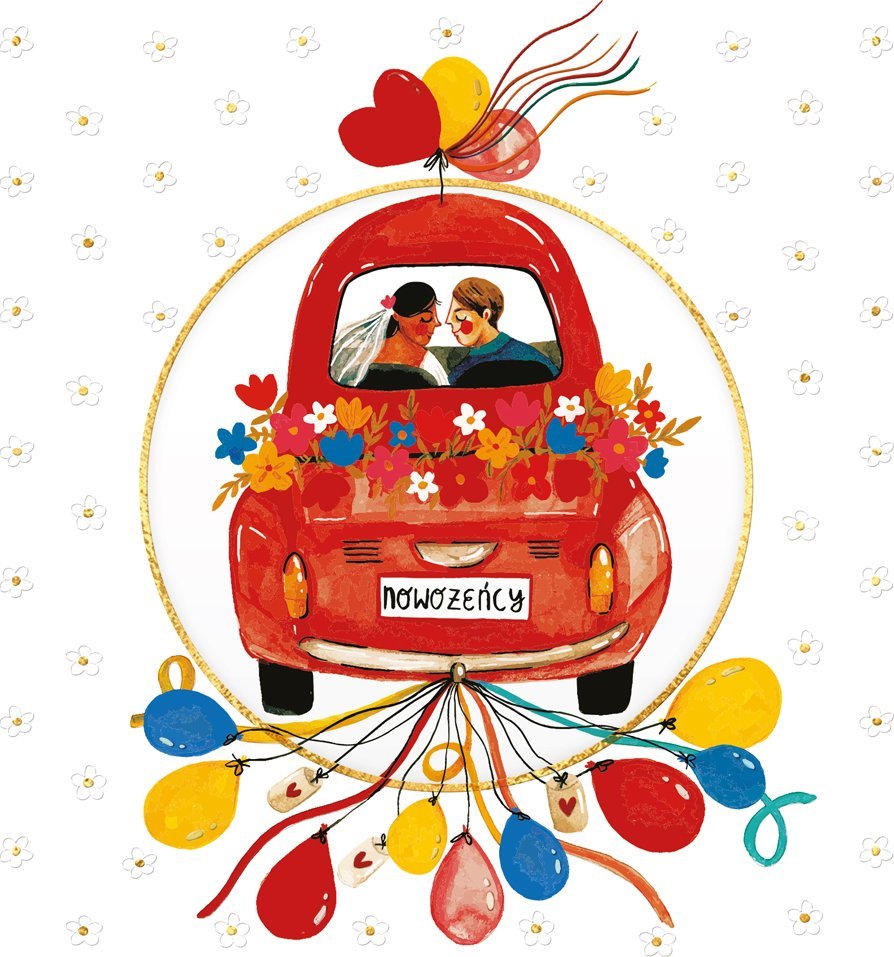 HENRY Karnet KW koperta z kółkiem Ślub Garbus