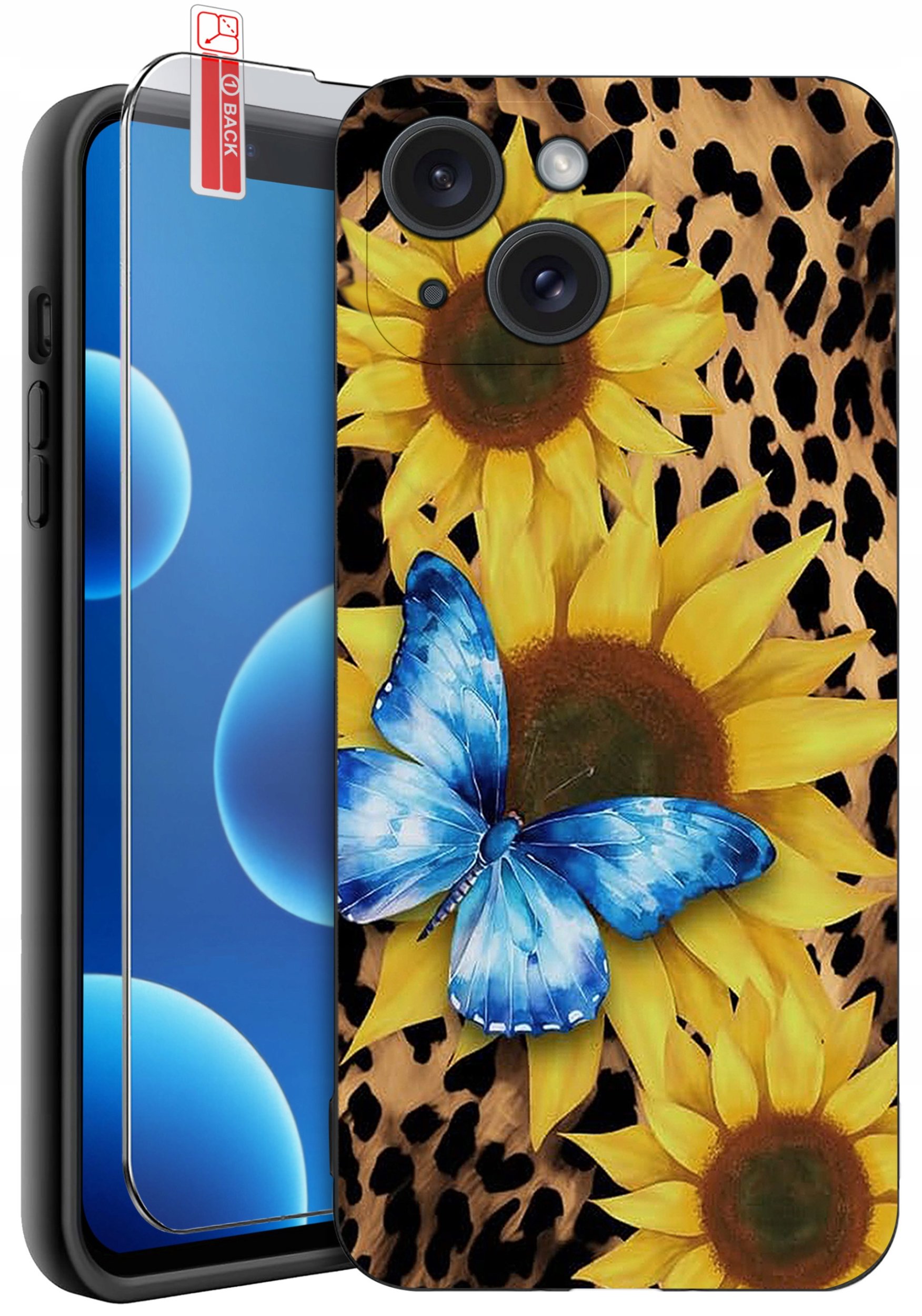 ETUI do iPhone 13 | 14 | WZORY | SILIKONOWE MATT CASE + SZKŁO 9H