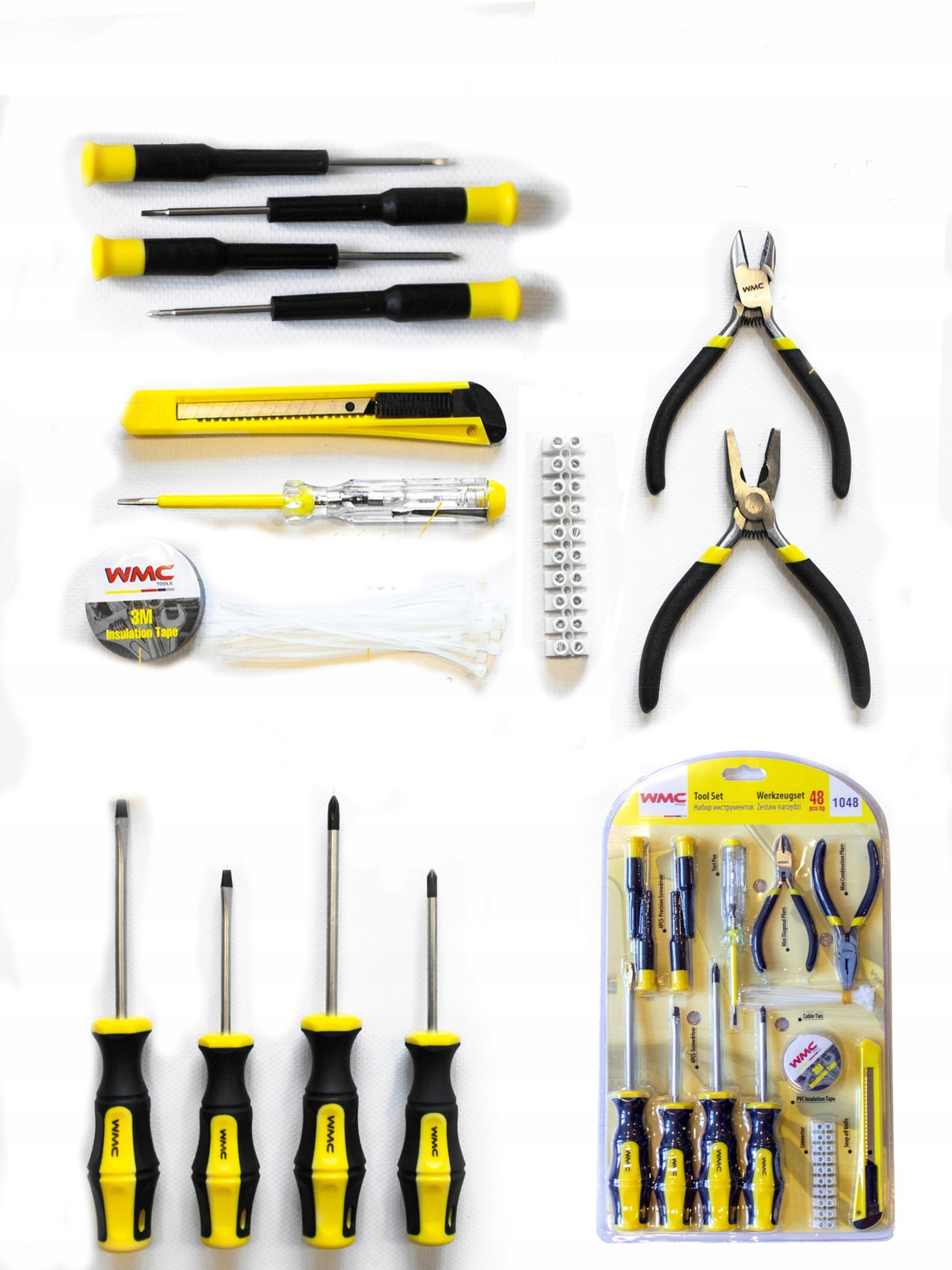 Zestaw narzędziowy 48 el. Wkrętaki szcz ypce kombinerki