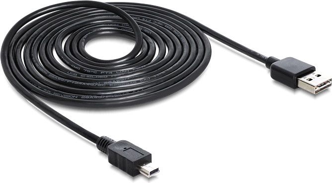 Kabel USB Delock USB-A - miniUSB 3 m Czarny (83364)