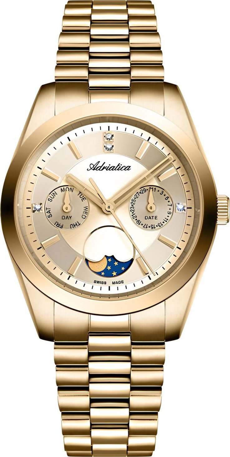 Zegarek Adriatica Zegarek damski Adriatica A3802.1111QF CYRKONIE złoty