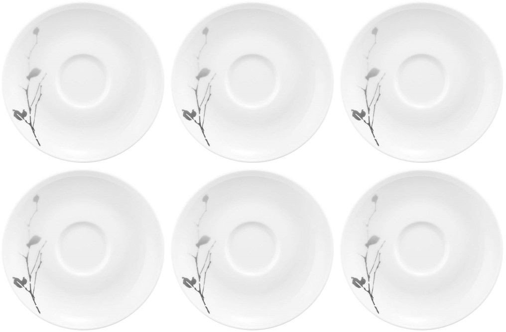 Zestaw 6 spodków 12cm Dark Rose Hip stylowa porcelana Seltmann