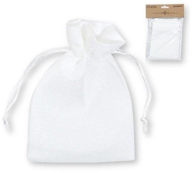 Woreczki jutowe białe 10x15cm 6szt