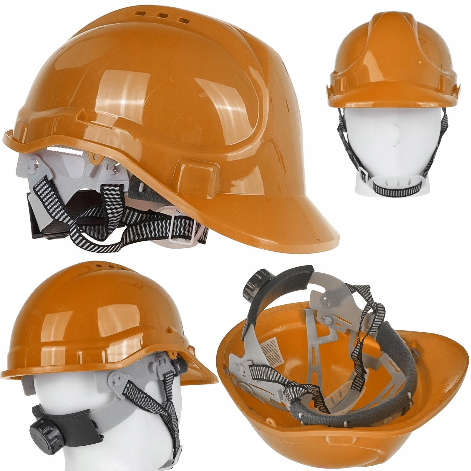 Kask ochronny budowlany BHP regulowany – pomarańczowy (50)