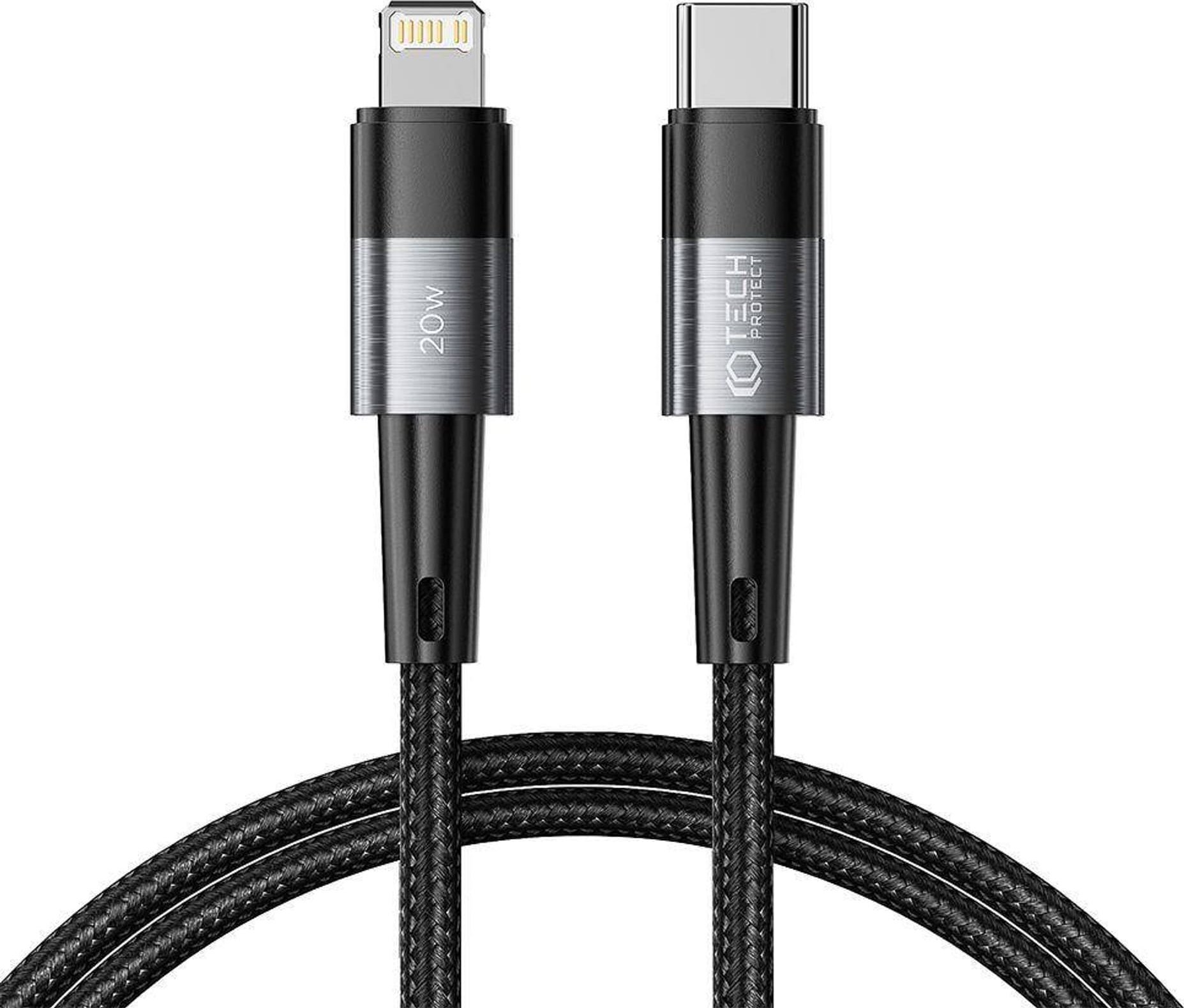 Kabel USB Tech-Protect USB-C - Lightning 1 m Czarny (9490713934104)