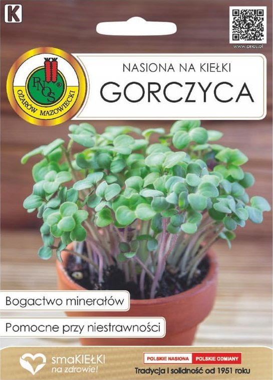 Nasiona na kiełki gorczyca 30g Delikatnie pikantny smak