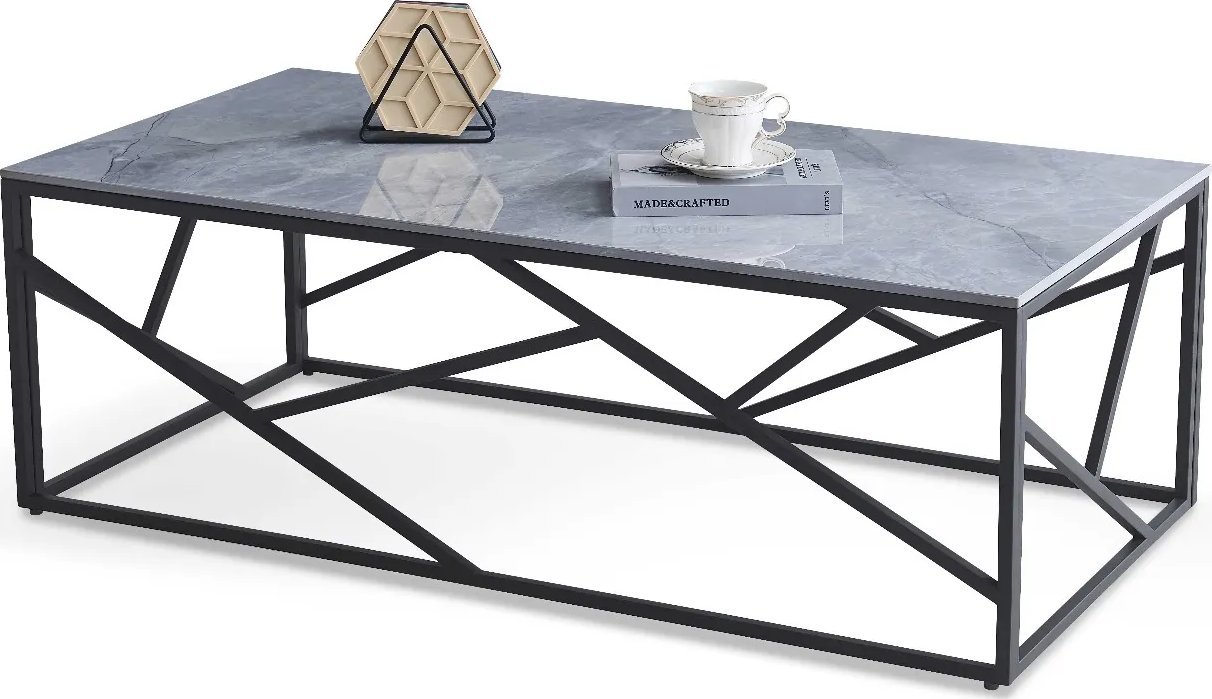 Halmar Ława UNIVERSE 2 120x60 szary marmur/czarna HALMAR