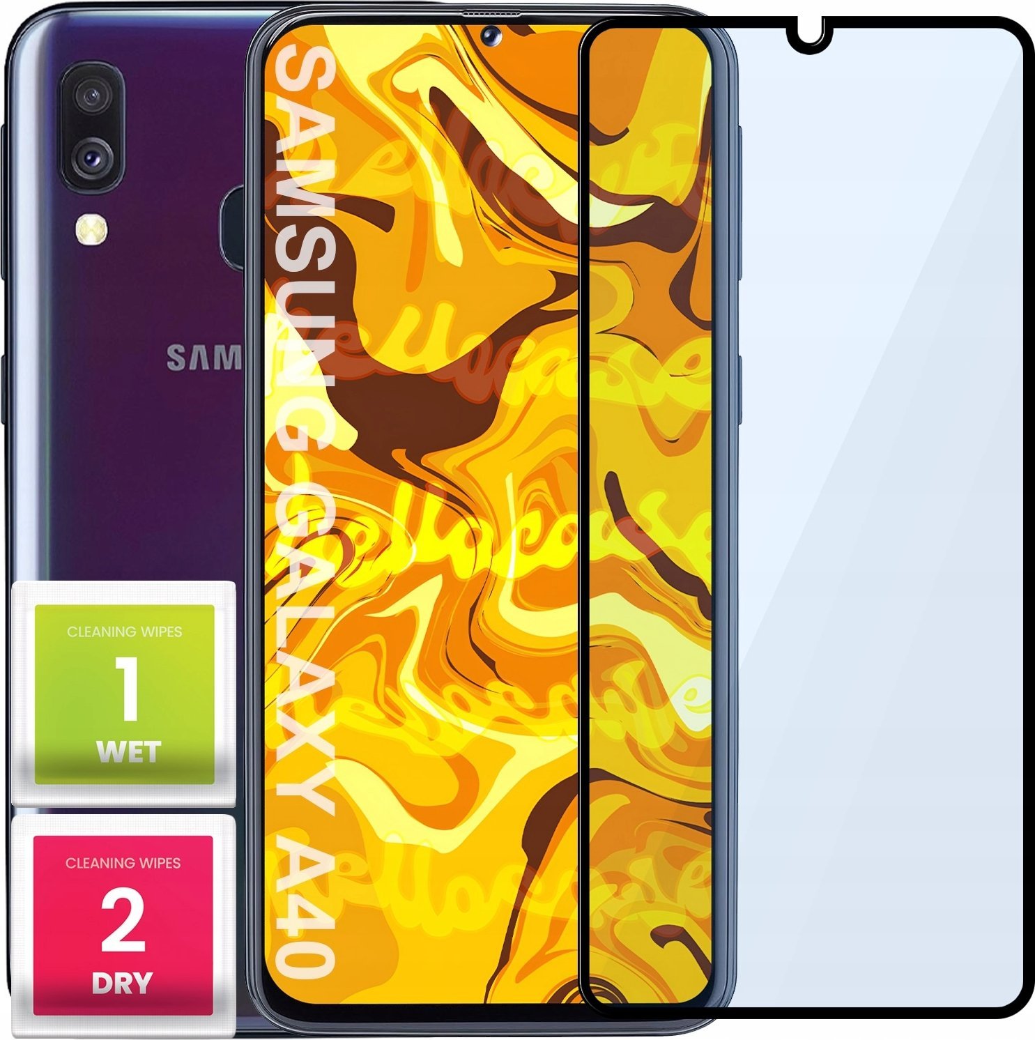 Hello Case SZKŁO HARTOWANE DO SAMSUNG GALAXY A40 PEŁNE NA CAŁY EKRAN SZKIEŁKO OCHRONNE