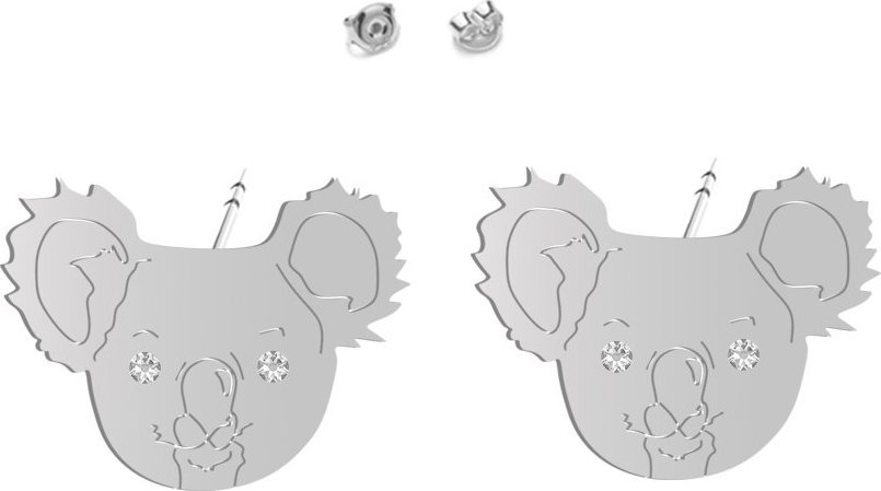 Radziszewska Jewellery Kolczyki Srebrne Miś Koala