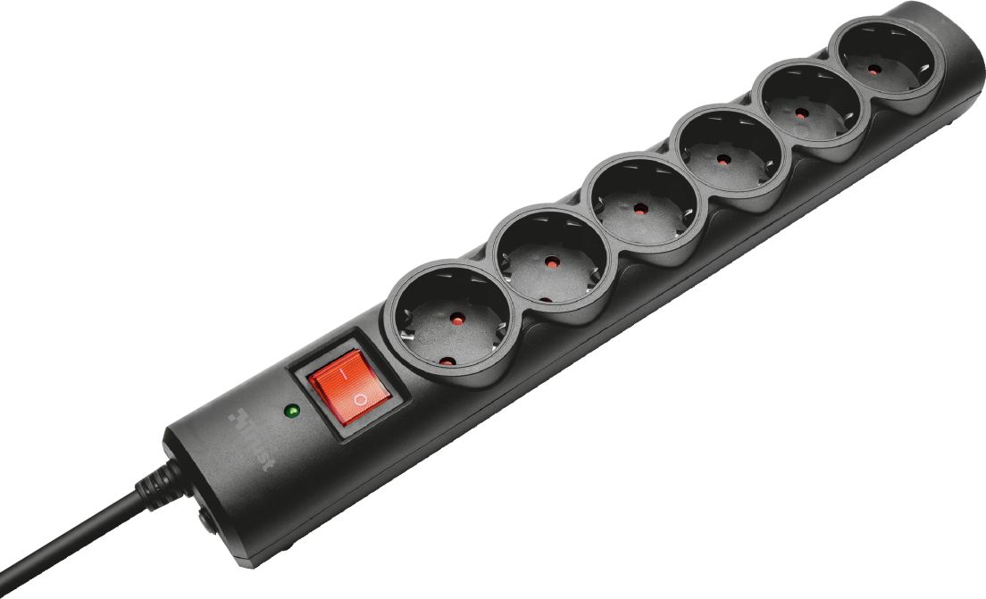 Listwa zasilająca Trust przeciwprzepięciowa 6 gniazd 1.8 m czarna (21059)