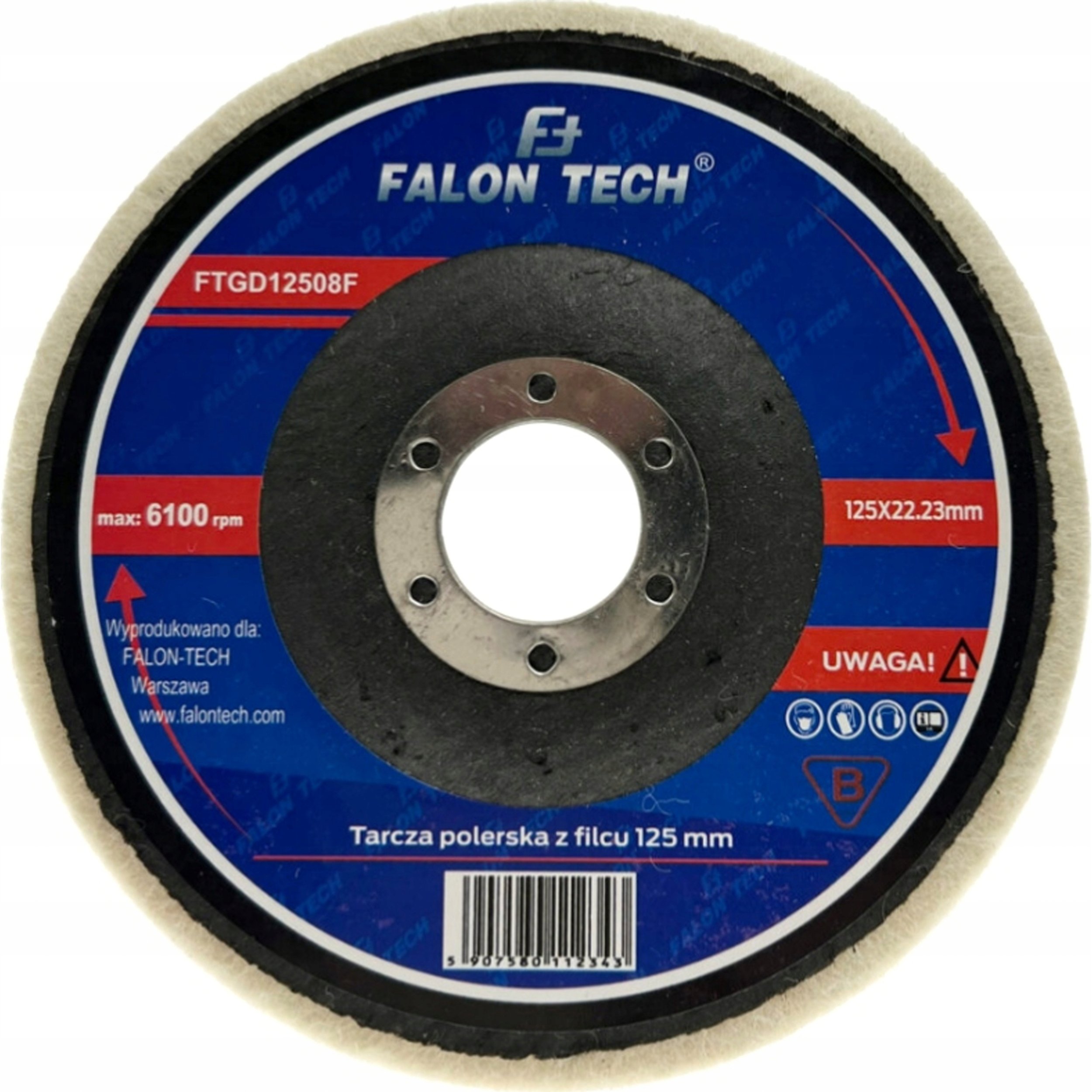 TARCZA Z FILCU 125 POLERSKA FILCOWA FILC DO POLEROWANIA METALU STALI