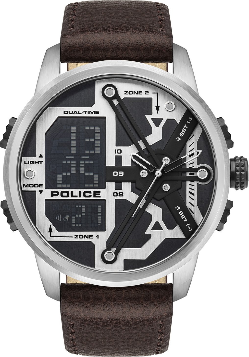 Zegarek Police Zegarek męski Police PL.PEWJD2003201 brązowy