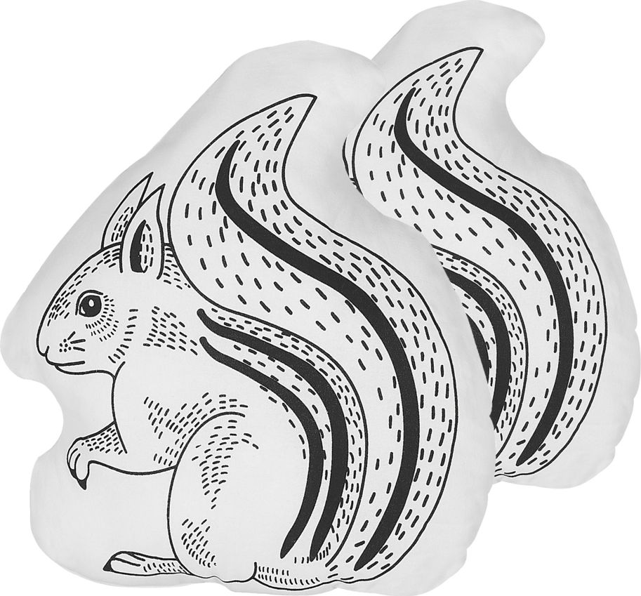 Beliani Zestaw 2 poduszek dla dzieci wiewiórka 42 x 48 cm biało-czarny KOLKATA