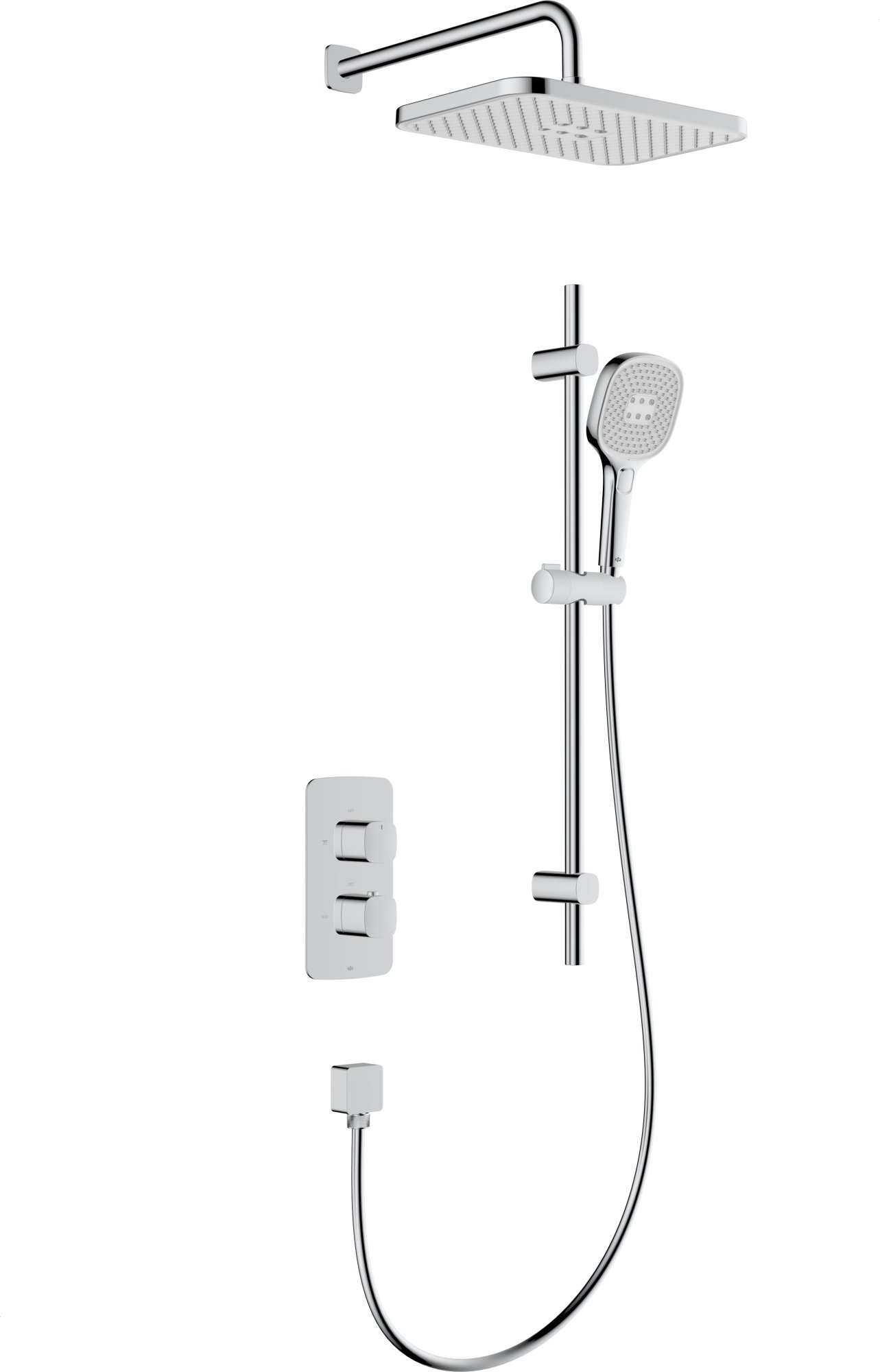 5759-301-00 / KFA / MALAGA / ZESTAW NATRYSKOWY PODTYNK TERMOSTAT Z DRĄŻKIEM PRZESUWNYM , CHROM /