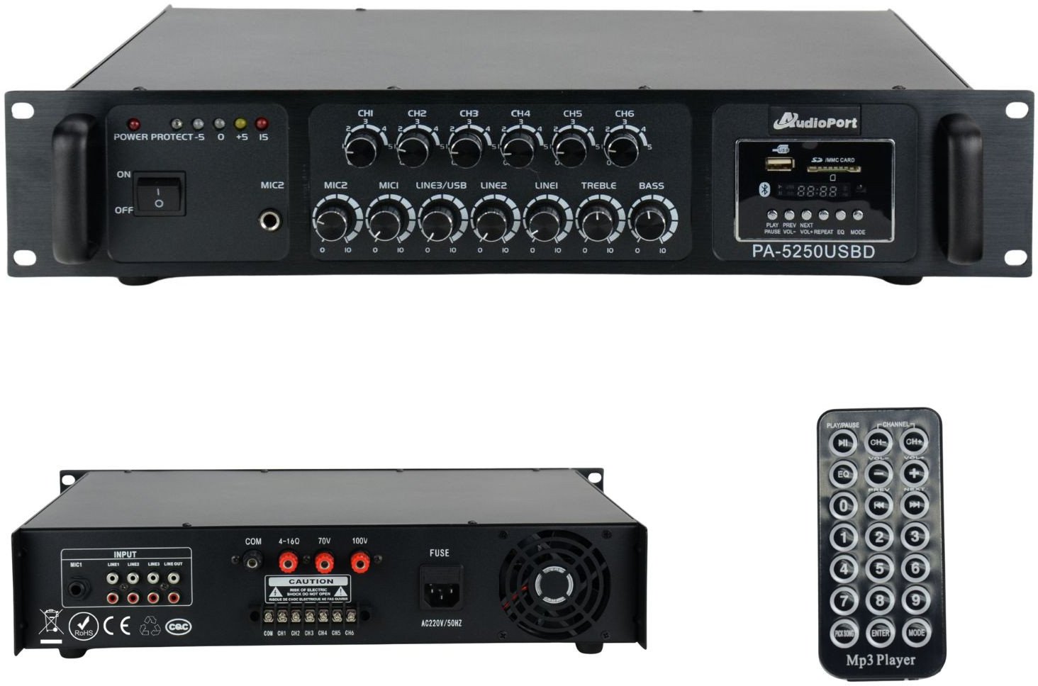 Wzmacniacz audio 250W/100V PA-5250 Audioport one size