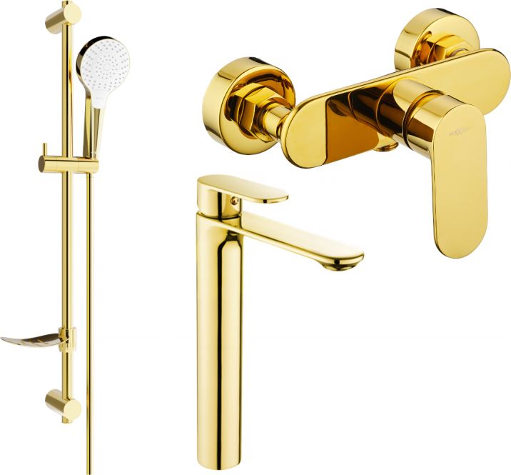 Mexen Mexen Milo DF05 zestaw prysznicowy, złoty - 71314DF05-50