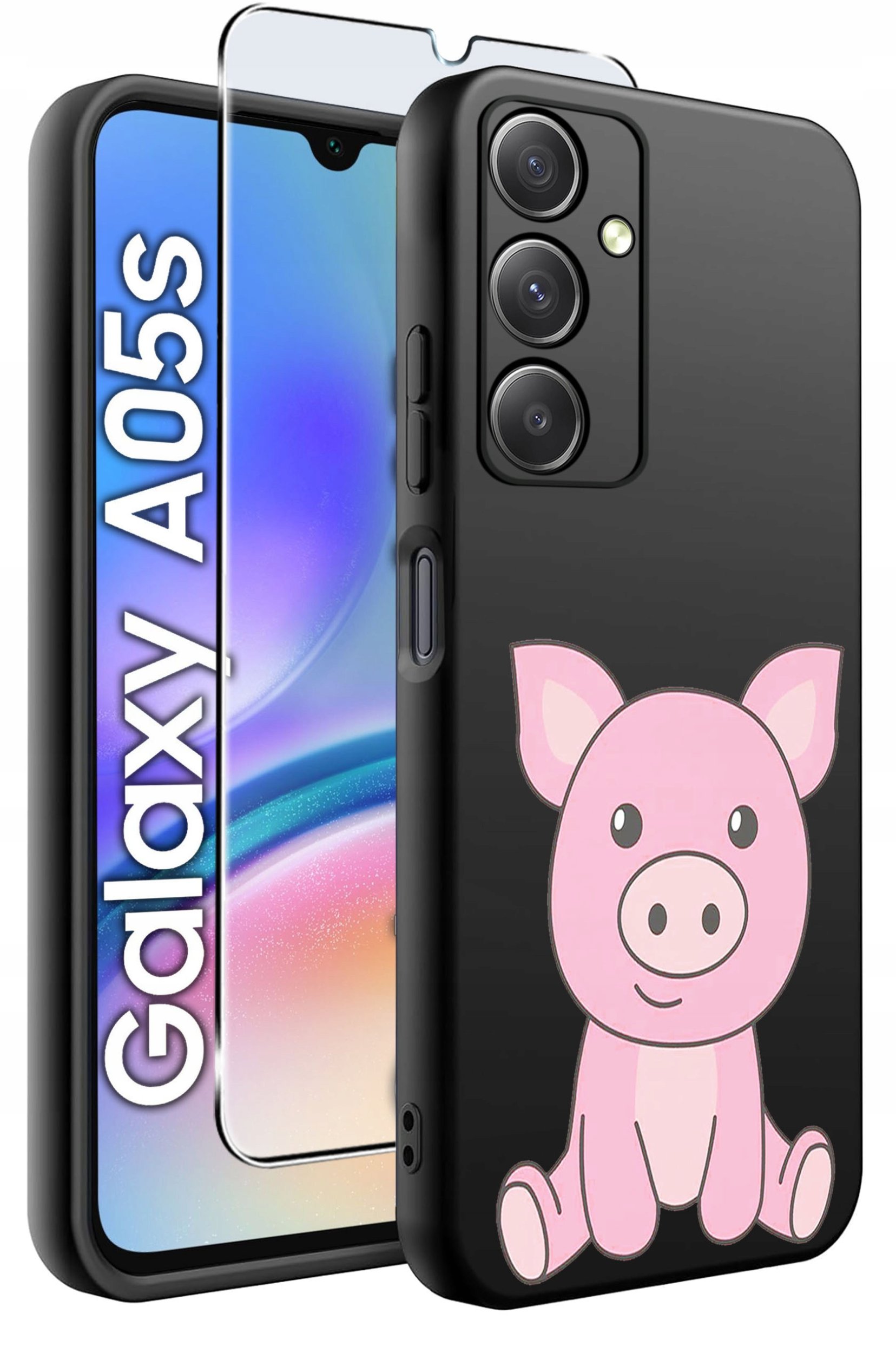 ETUI do Samsung A05s WZORY | SILIKONOWE MATT CASE + SZKŁO 9H