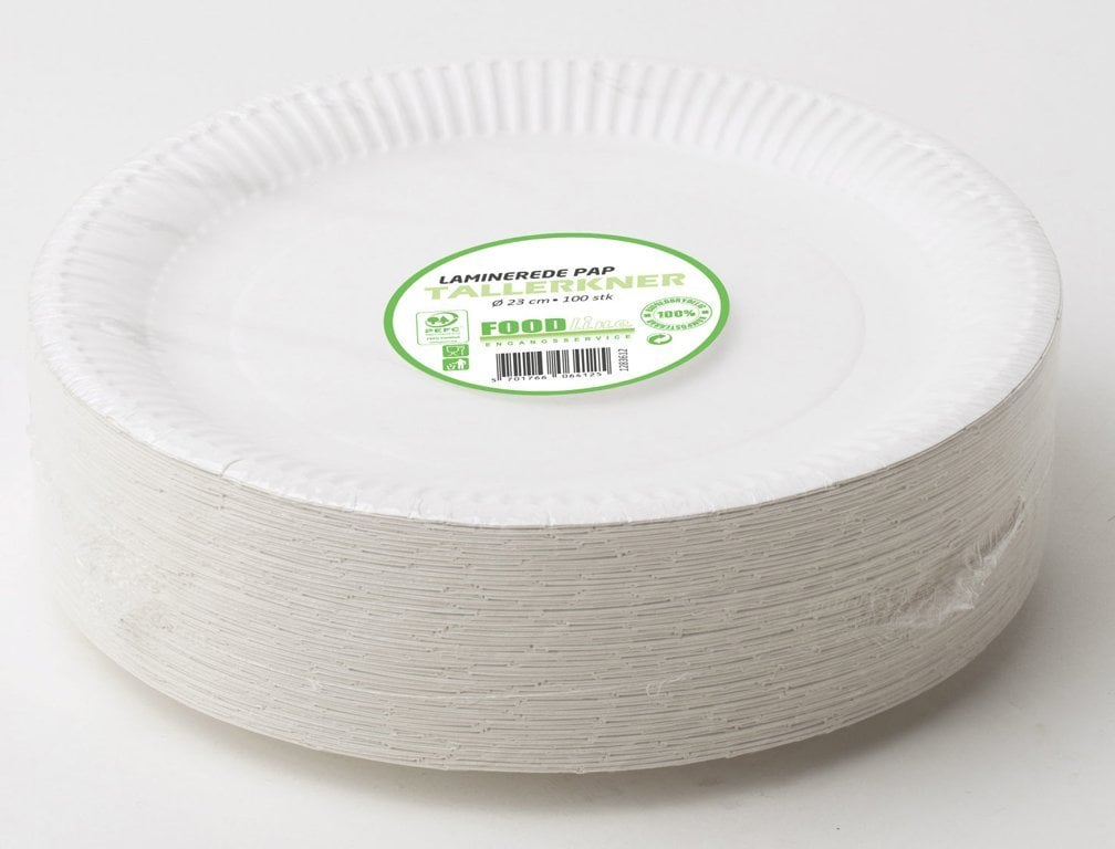 Esselte Tallerken pap lamineret 23cm 100stk/pak - (100 stk.)