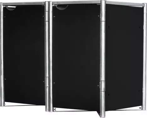 Hide Metalowy pojemnik na śmieci na 2 kosze na śmieci 240 litrów Czarny 81x140x115cm