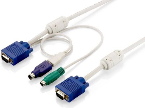 LevelOne Kable KVM, 5m, Biały (ACC-2103)
