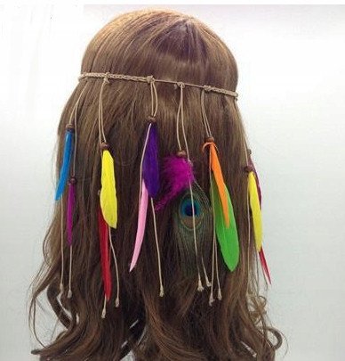 Pióropusz Indiański OZDOBA do Włosów Piękny Wzór B