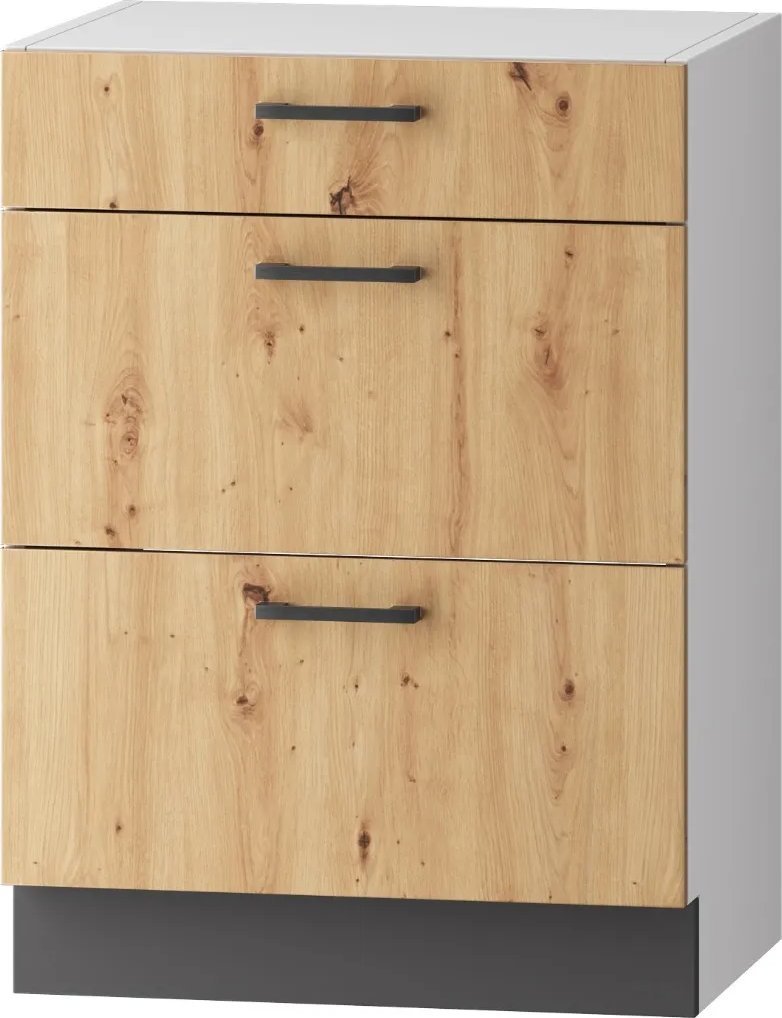 Szafka kuchenna stojąca 60 CLARA D60S/3 dąb STOLKAR