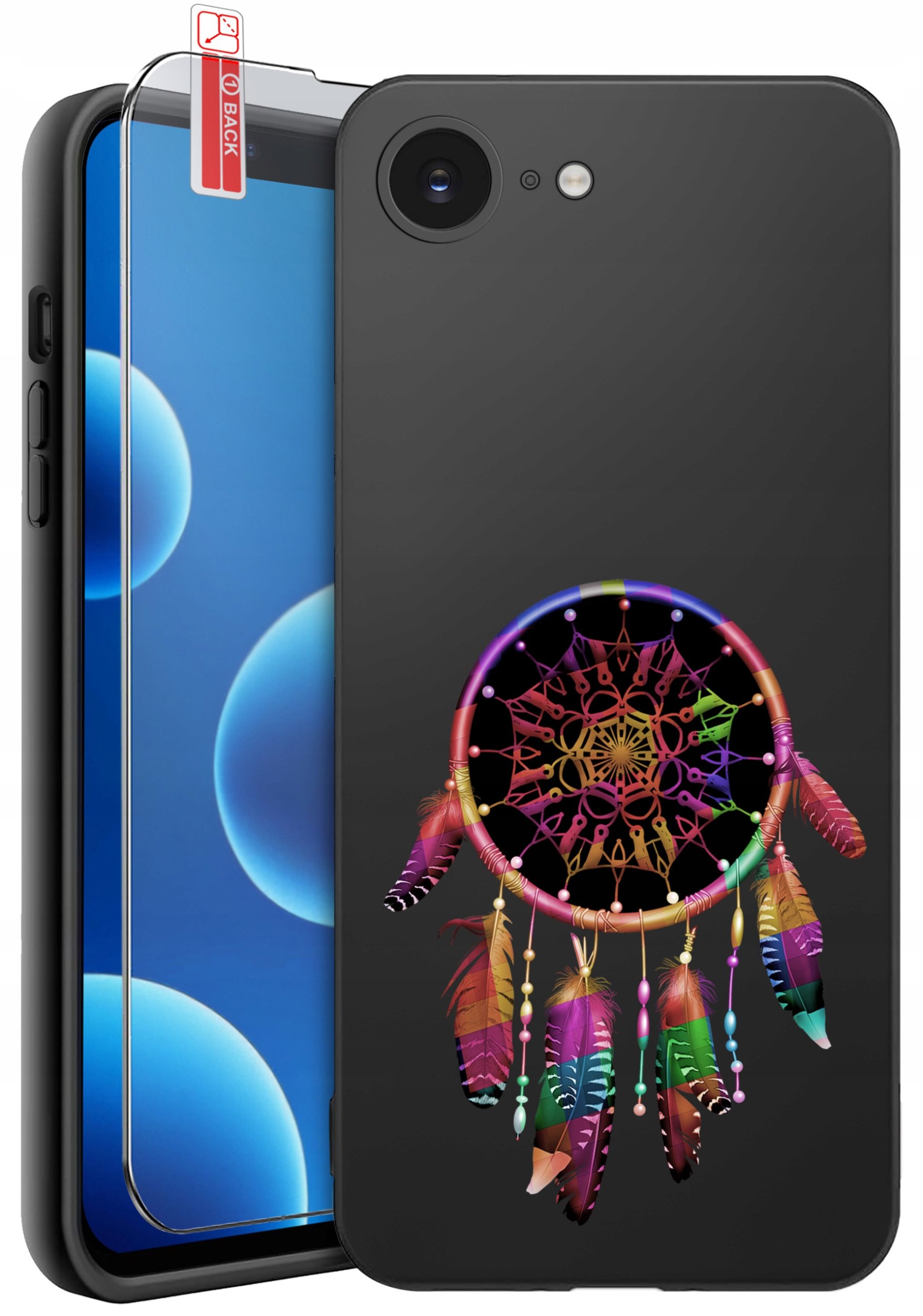 ETUI do iPhone 16e | WZORY | SILIKONOWE MATT CASE + SZKŁO 9H