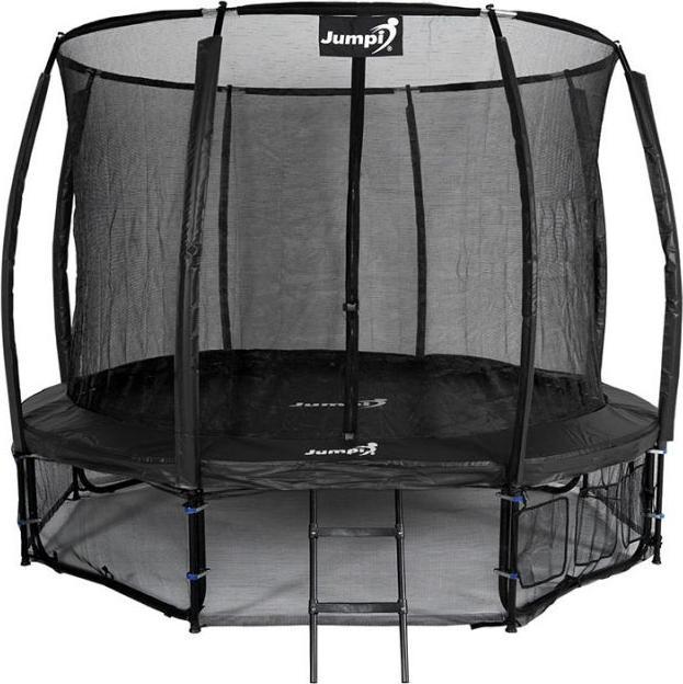 Trampolina ogrodowa Jumpi ogrodowa Maxy Comfort Plus z siatką wewnętrzną 12.5 FT 374 cm czarna