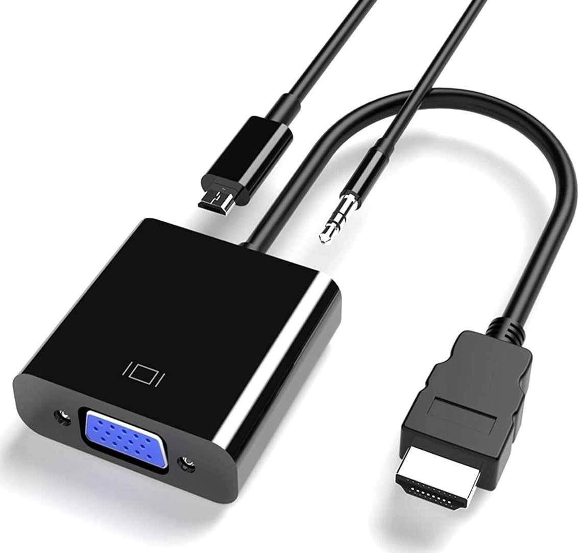Adapter AV Pawonik ADAPTER KONWERTER Z HDMI na VGA + audio + zasilanie