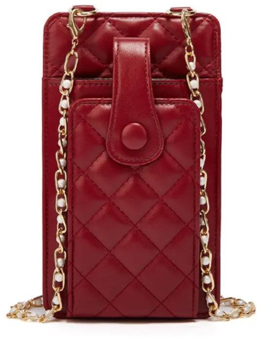 Pikowana torebka / saszetka na telefon 19*10,5*2cm, RED / CZERWONY