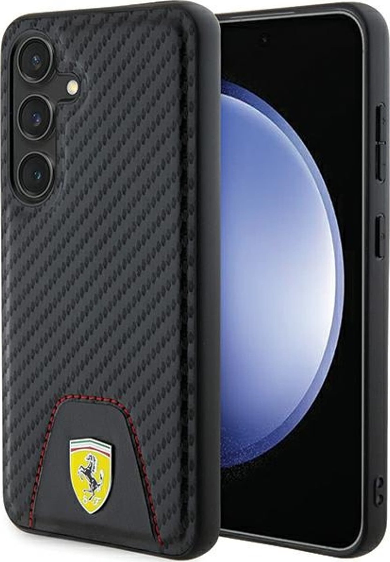 Ferrari Carbon Stitched Bottom - Etui Samsung Galaxy S24 (czarny)