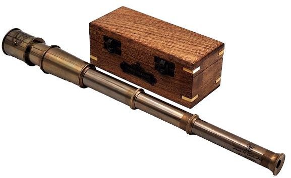 Luneta mosiężna w pudełku drewnianym - 35609ZS