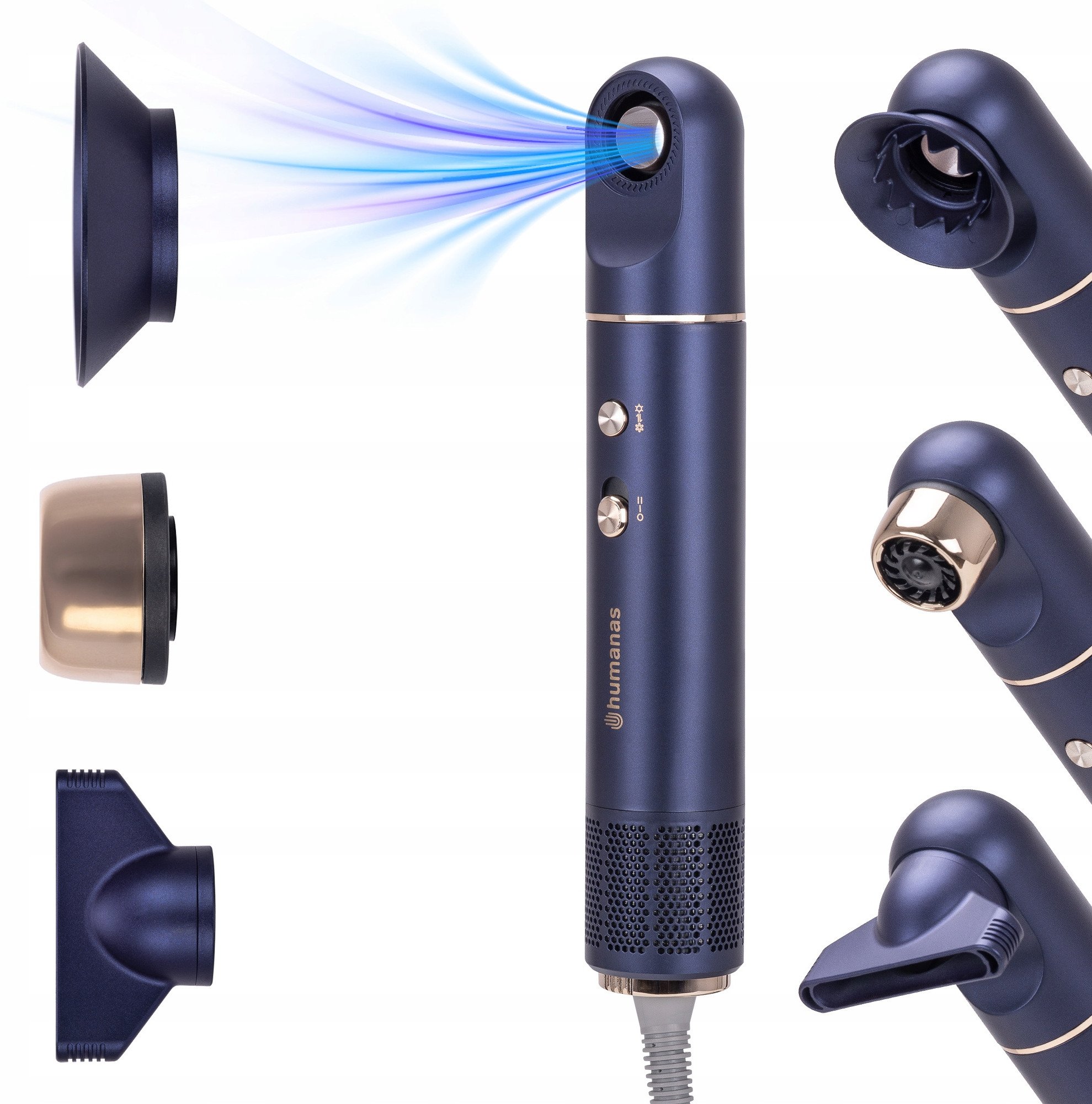 Suszarka do włosów z funkcją jonizowania Humanas AirTouch HD-AT05 - fioletowa