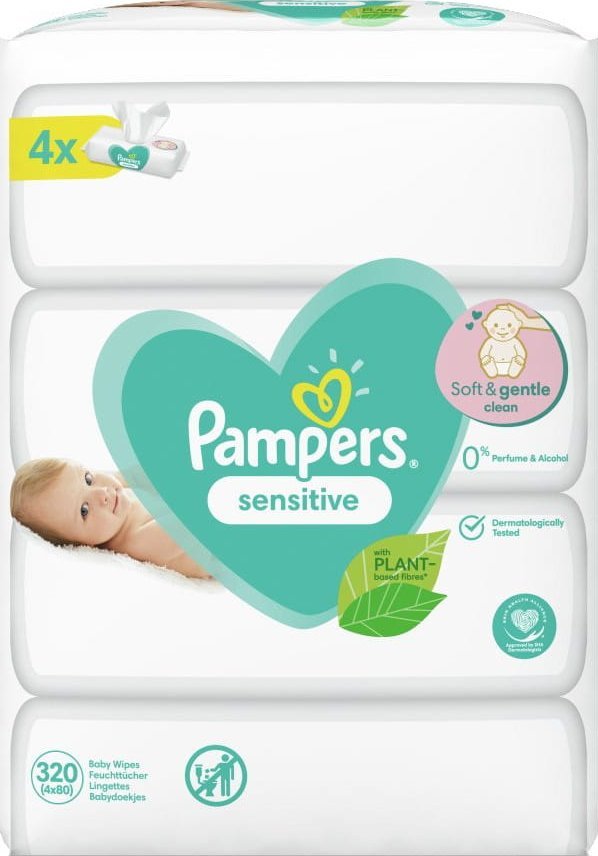 Pampers Chusteczki nawilżane Sensitive 4x80szt.