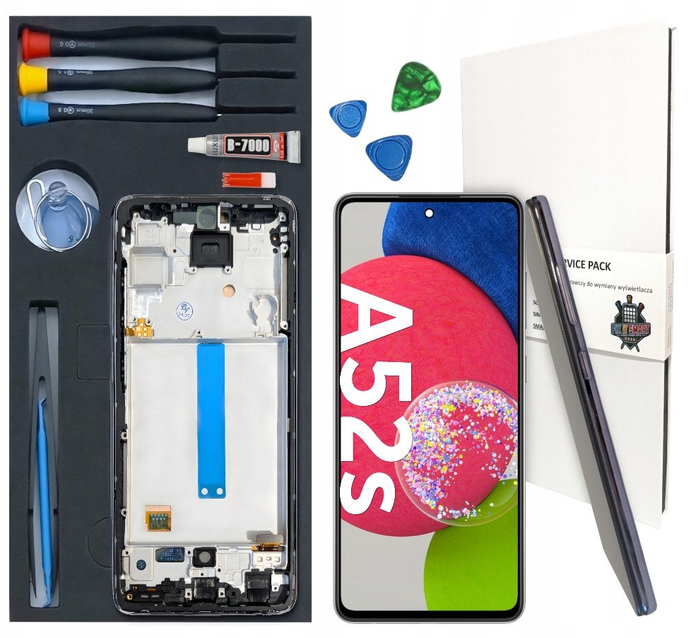 WYŚWIETLACZ LCD DO SAMSUNG GALAXY A52S INCELL RAMKA CZARNA ZESTAW WYMIANA