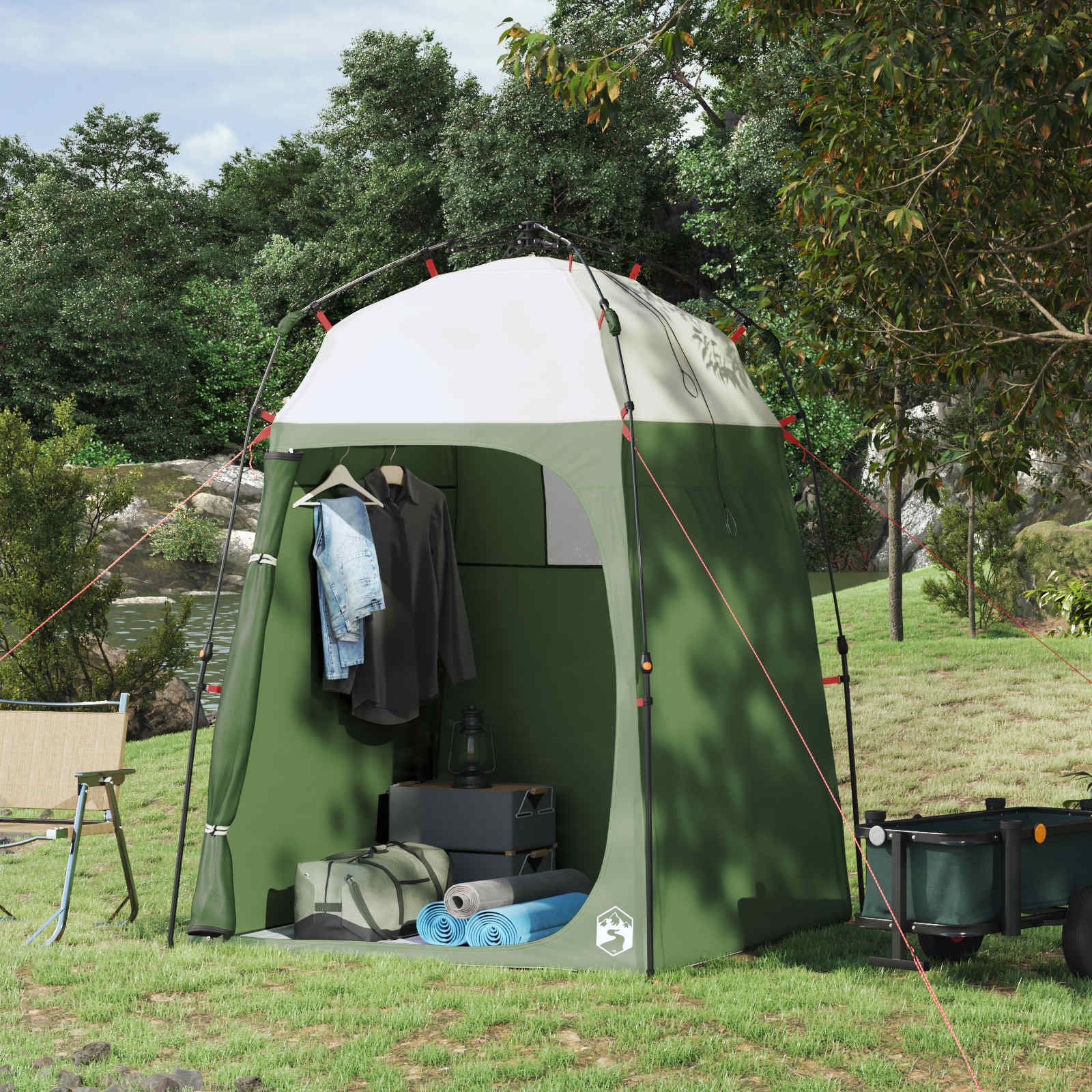 vidaXL Namiot Prysznicowy Zielony 160 x 160 x 227 cm Stal