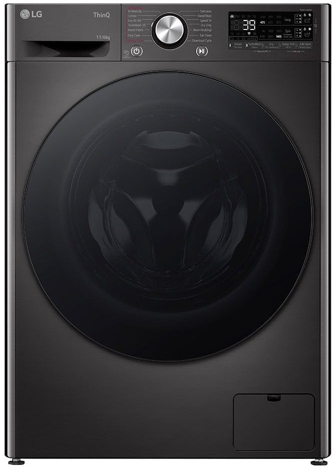 LG F4DR711S2BA 11/6 kg dzilums 56.5 cm 1400 apgr/min. melna