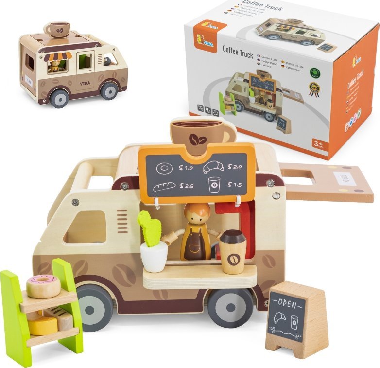 Viga Toys Drewniane Auto Kawiarnia