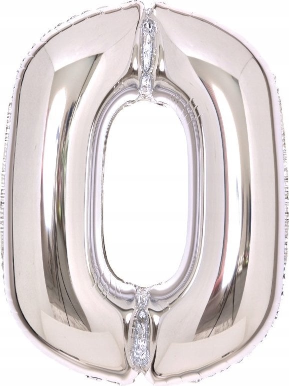 AMSCAN Balon foliowy cyfra 0 srebrna 47x66cm 9913225