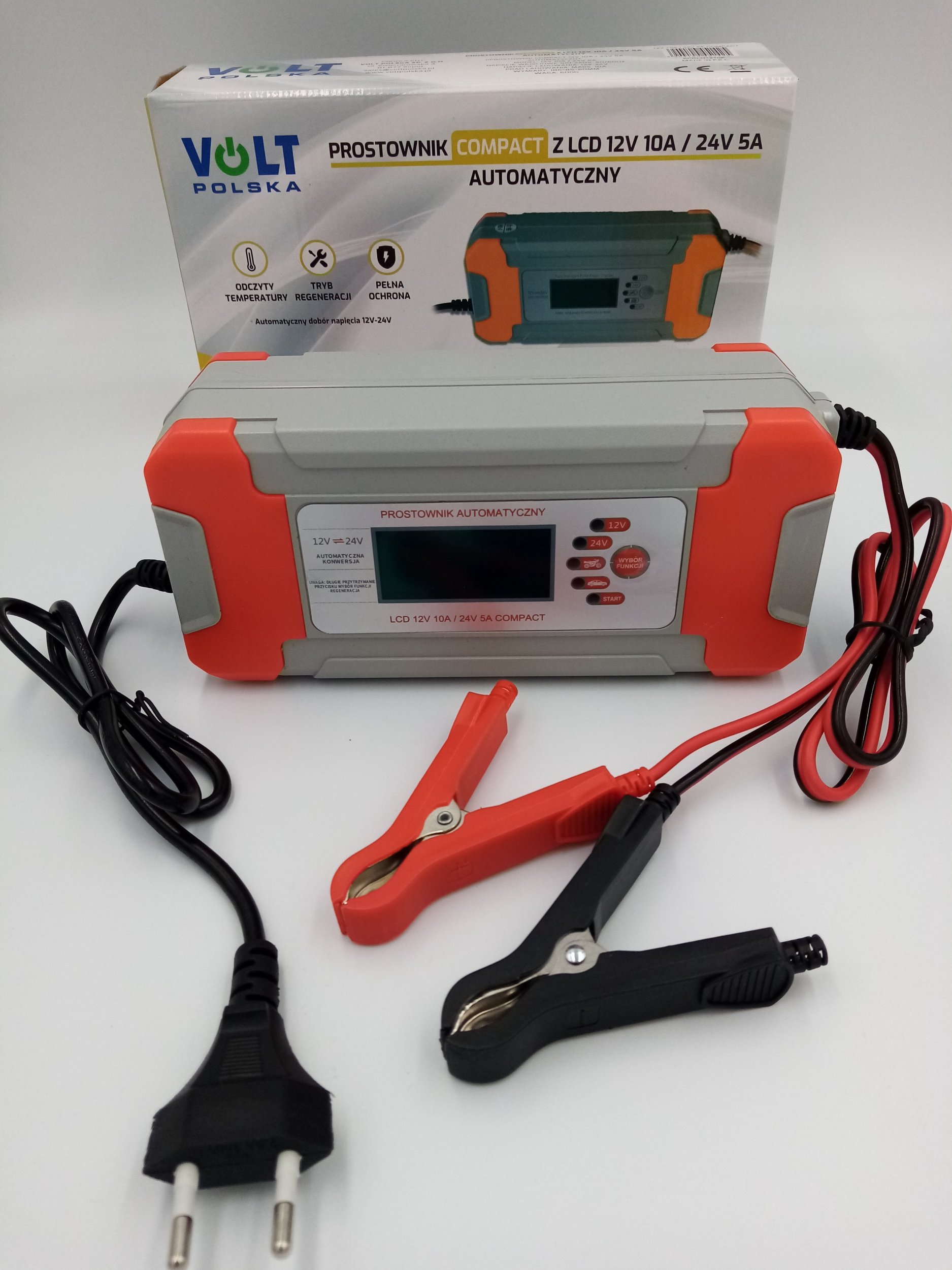 Volt PROSTOWNIK AKUMULATOROWY Z LCD 12V 10A / 24V 5A COMPACT