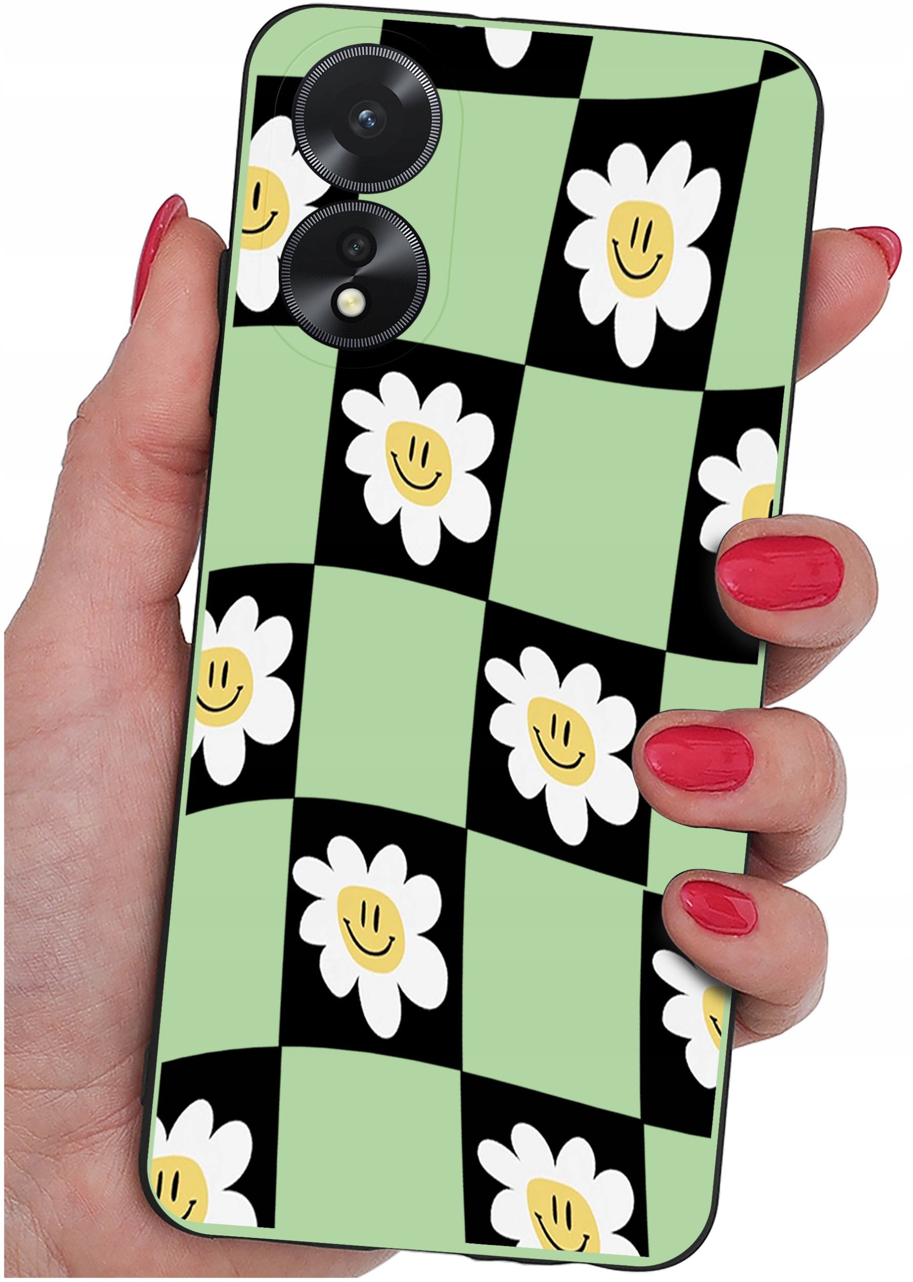 ETUI do Oppo A38 4G WZORY |SILIKONOWE MATT CASE + SZKŁO 9H