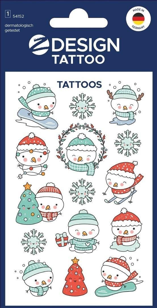 Tatuaże bożonarodzeniowe dla dzieci - bałwanki