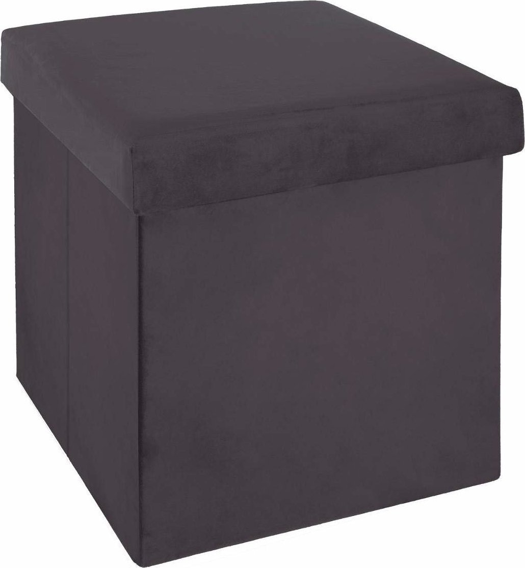 Atmosphera Pufa ze schowkiem welurowa, siedzisko, kolor antracytowy