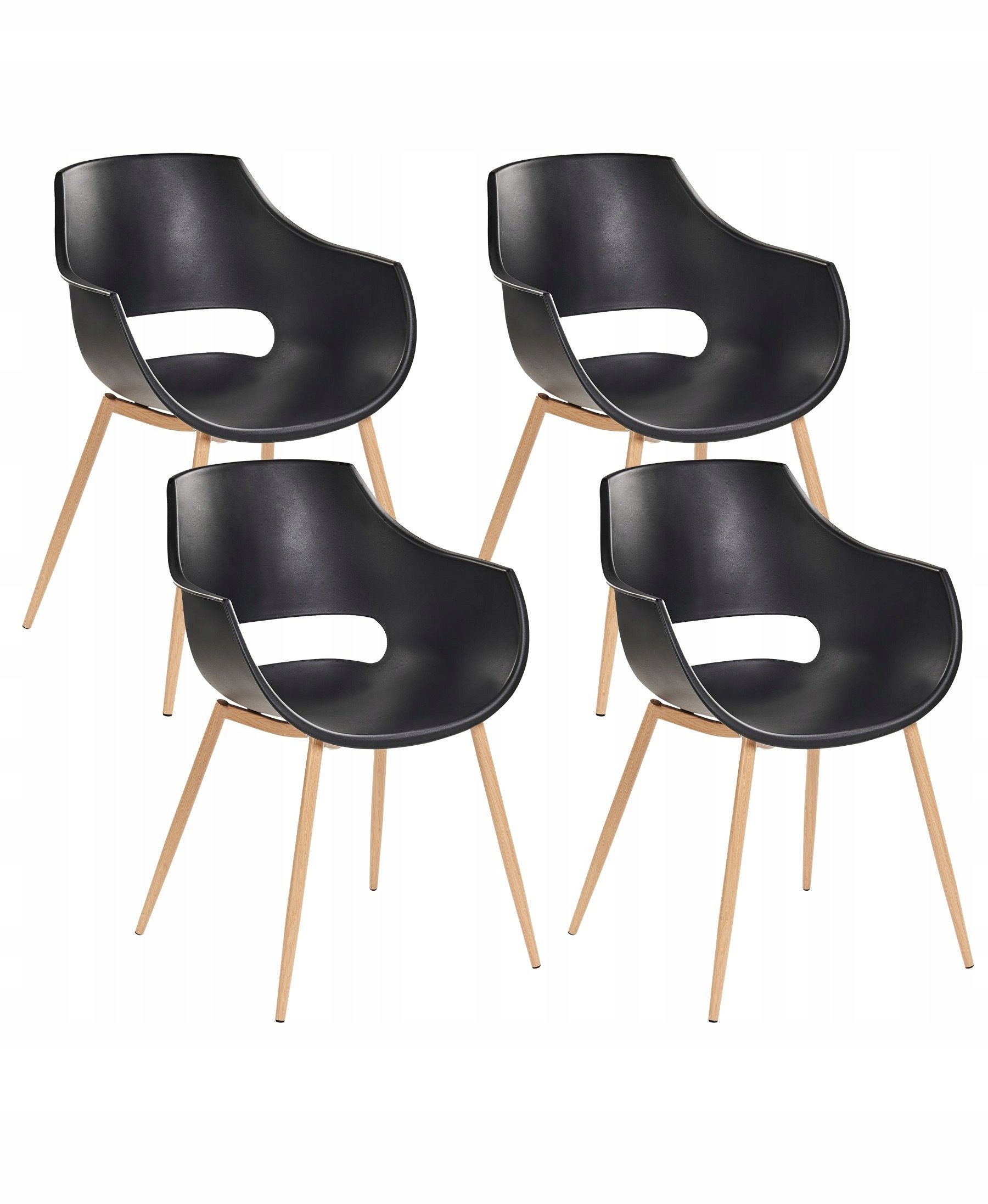 Beliani Zestaw 4 krzeseł do jadalni MILLERS Czarny