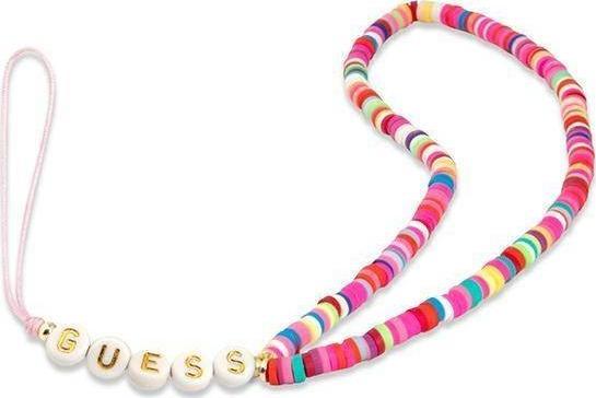 Guess Guess zawieszka GUSTGMPP Phone Strap wielokolorowy różowy/multicolor pink Heishi Beads