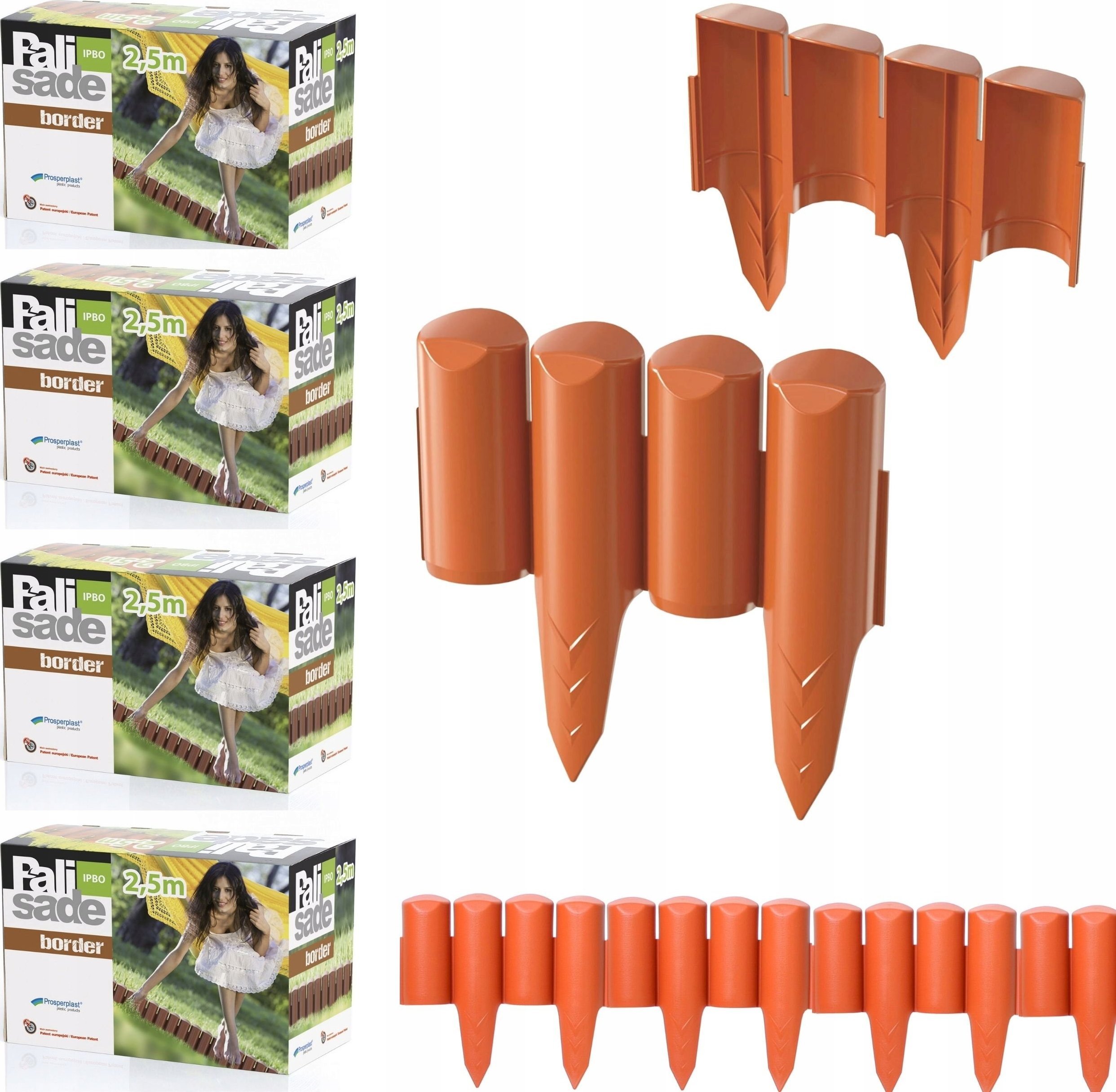 Prosperplast Palisada ogrodowa obrzeże trawnikowe Border 10m Płotek