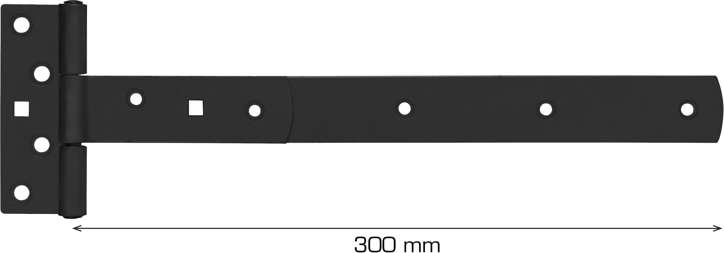 HOME It® T-hængsel matsort 300 x 30 zinkbehandlet carbonstål