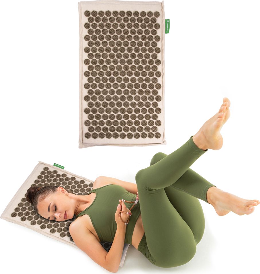 inSPORTline Mata do akupresury z włókien kokosowych inSPORTline AKU-2000 72x44x2 cm Kolor Beżowy