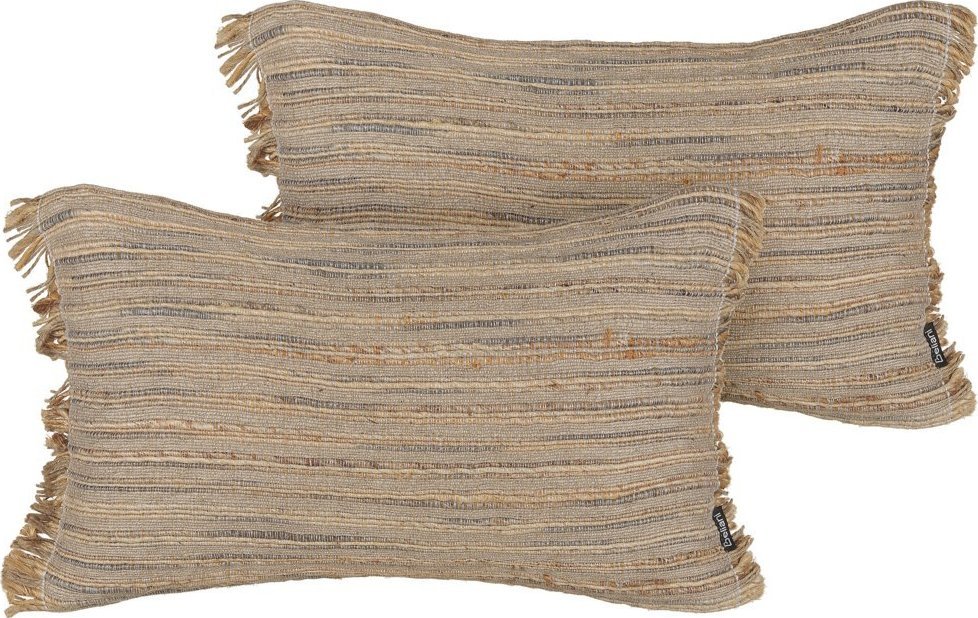 Beliani 2 poduszki dekoracyjne jutowe 30 x 50 cm beżowe LEDUM
