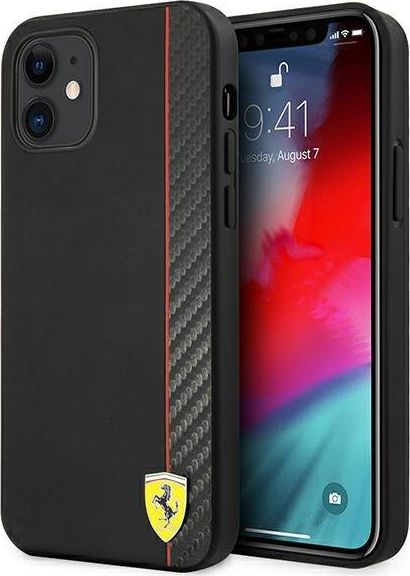 Ferrari Ferrari FESAXHCP12SBK iPhone 12 mini 5,4" czarny/black hardcase On Track Carbon Stripe
